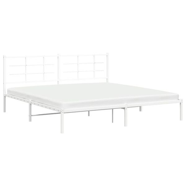 vidaXL Bedframe met hoofdbord metaal wit 200x200 cm