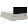 vidaXL Opbergbed met LED met matras Lichtgrijs 120 x 200 cm Fluweel