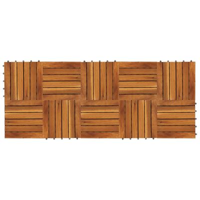 vidaXL Terrastegels acaciahout 30 x 30 cm verticaal patroon (10 stuks)