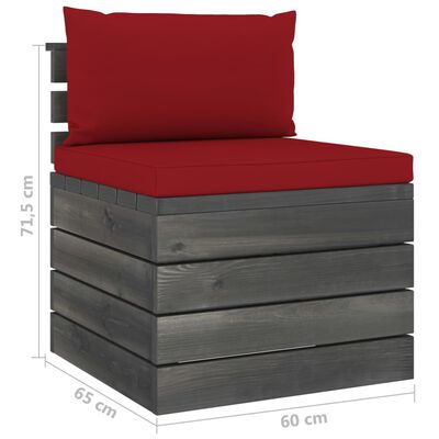 vidaXL 9-delige Loungeset met kussens pallet massief grenenhout