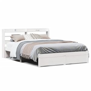 vidaXL Bedframe met hoofdeinde zonder matras 160x200 cm wit