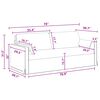 vidaXL Bankstel 2 pcs Donkergrijs 198 x 78 x 80 cm Stof