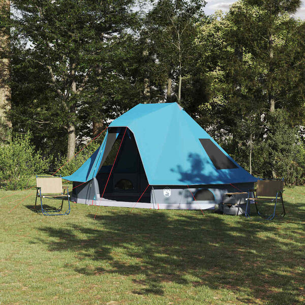vidaXL Familie Tipi Tent met dak Blauw 466 x 310 x 240 cm