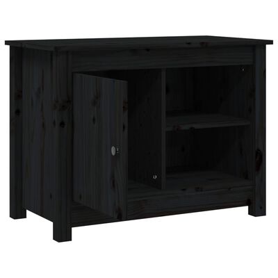 vidaXL Tv-meubel 70x36,5x52 cm massief grenenhout zwart