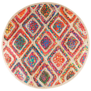 vidaXL Vloerkleed wasbaar anti-slip &Oslash; 120 cm meerkleurig