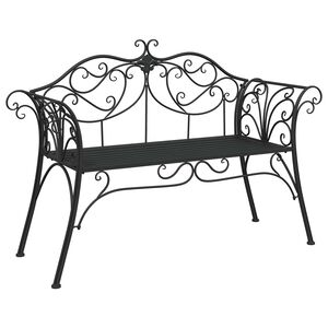 vidaXL Tuinbank 2-Aantal zitplaatsen 130 x 47 x 90 cm Staal Zwart