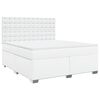 vidaXL Boxspring met matras kunstleer wit 180x200 cm