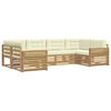 vidaXL Buiten bankenset 6 pcs Wit en cr&egrave;mekleurig Massief Acaciahout