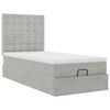 vidaXL Ottoman bed met matrassen en LED's 100x200cm fluweel lichtgrijs