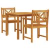 vidaXL Tuin eettafelset 3 pcs Bruin Massief acaciahout