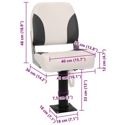 vidaXL Bootstoelen 2 st met poot 360° draaibaar