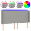 vidaXL Hoofdbord LED 163x16x118/128 cm stof lichtgrijs