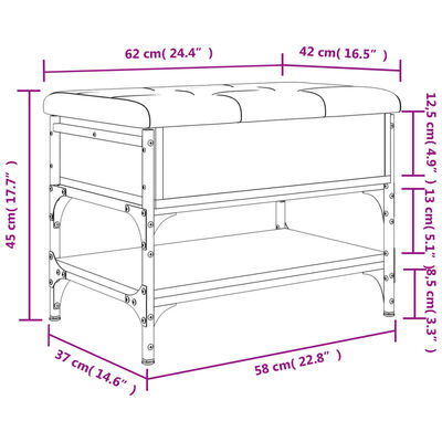 vidaXL Schoenenbank 62x42x45 cm bewerkt hout bruin eikenkleur