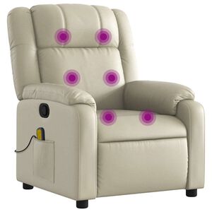 vidaXL Massagestoel van kunstleer in cr&egrave;mekleur
