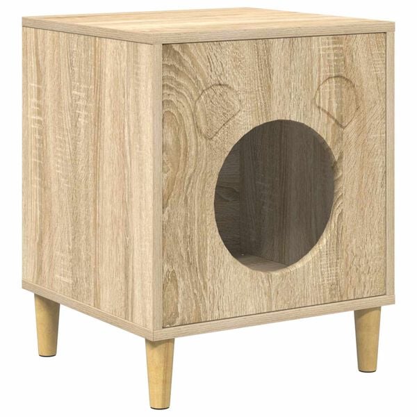 vidaXL Kattenhuis Sonoma 42,5 x 40 x 53 cm Bewerkt hout