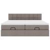 vidaXL Ottoman bed met matrassen en LED's 200x200cm stof taupe