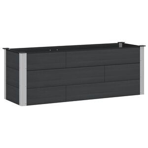 vidaXL Verhoogde plantenbak Zwart 150 x 50 x 54 cm WPC en Aluminium