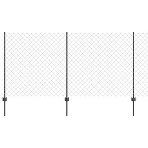 vidaXL gaashek met palen 10 x 1,2 m PVC-Coated Staal Grijs Mesh