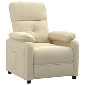 vidaXL Fauteuil verstelbaar stof cr&egrave;mekleurig