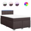 vidaXL Boxspring met matras stof donkerbruin 120x200 cm