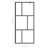 vidaXL Inloopdouchewand 90x195 cm gehard glas zwart