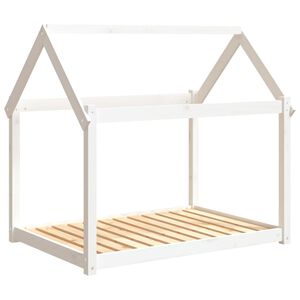 vidaXL Hondenmand 111x80x100 cm massief grenenhout wit