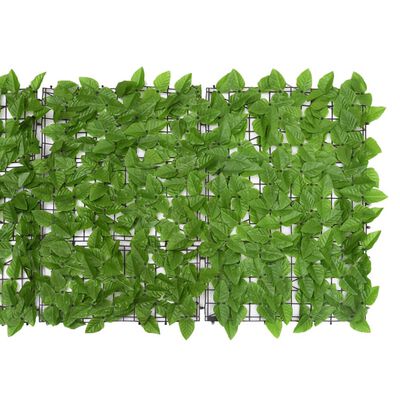 vidaXL Balkonscherm met groene bladeren 600x75 cm