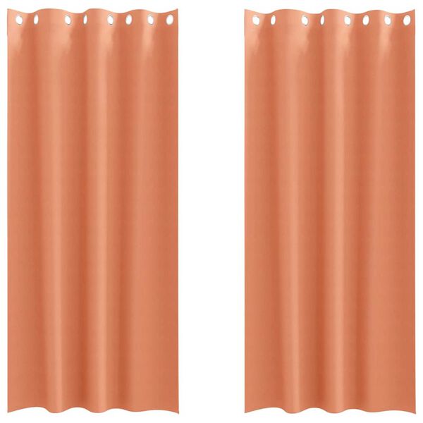 vidaXL Zwart-out Gordijnen met Ringen 2 pcs Terracotta 245 x 140 cm