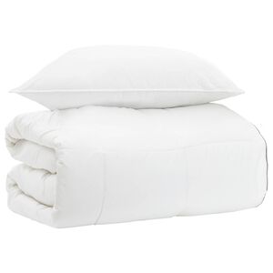 vidaXL Dekbedset met kussen Wit 135 x 200 cm Katoen, Bamboe, Polyester