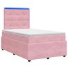 vidaXL LED Boxspring Bed met Matras Roze 120 x 200 cm Fluweel