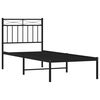 vidaXL Bedframe met hoofdbord metaal zwart 80x200 cm