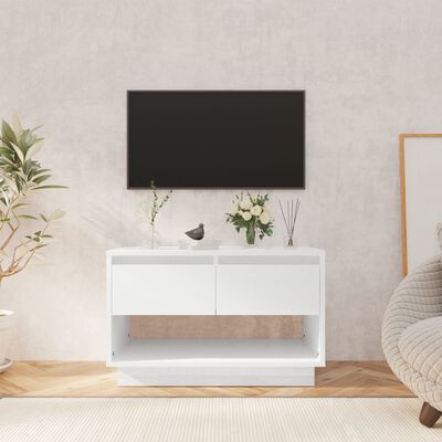 vidaXL Tv-meubel 70x41x44 cm bewerkt hout hoogglans wit