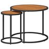 vidaXL Koffietafel Set 2 st Naturel en Zwart 55 x 55 x 45 cm