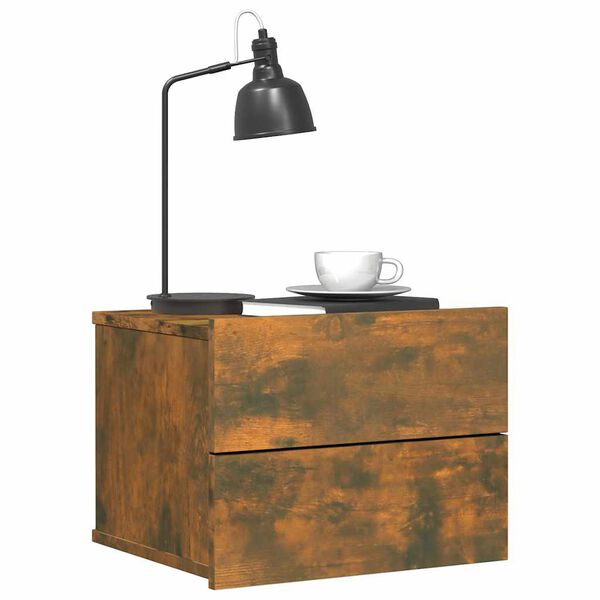 vidaXL Nachtkastjes 2 st 40x30x30 cm bewerkt hout gerookt eikenkleurig