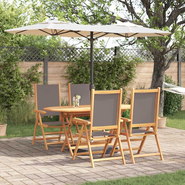 vidaXL Tuin Eetset 5 pcs Antraciet Massief acaciahout