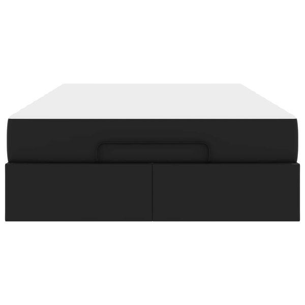 vidaXL Bedframe met matras met matras 2 pcs Zwart PVC