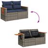 vidaXL 11-delige Loungeset met kussens poly rattan acacia grijs