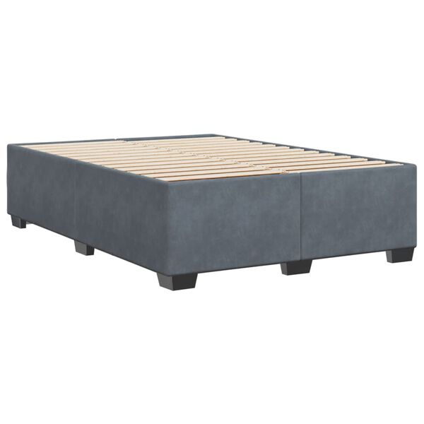 vidaXL Bedframe zonder matras 140x190 cm fluweel donkergrijs