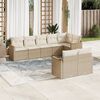 vidaXL 8-delige Loungeset met kussens poly rattan beige