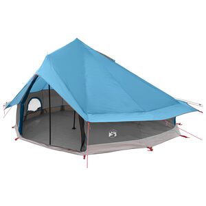 vidaXL Tipi Tent 18-persoons Blauw Polyester en staal