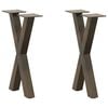 vidaXL Salontafelpoten 2 st X-vormig 28x(42-43) cm staal naturel