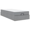 vidaXL Bedframe met matras 2 pcs Lichtgrijs Stof