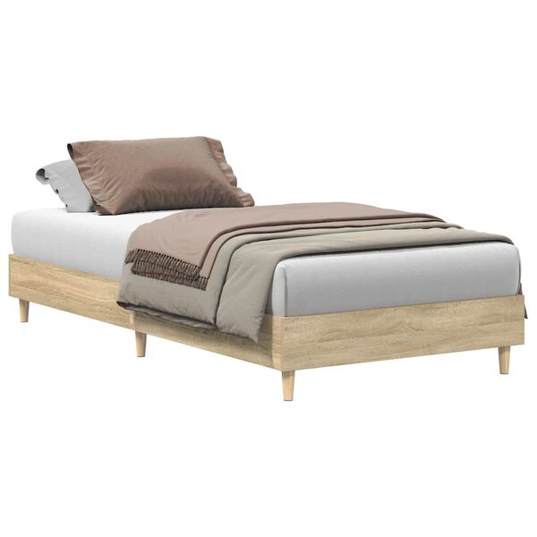 vidaXL Bedframe zonder matras 90x200 cm spaanplaat sonoma eikenkleurig