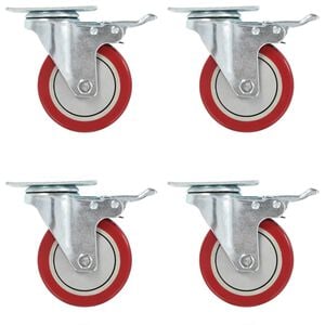 vidaXL Zwenkwielen met dubbele remmen 4 st 100 mm