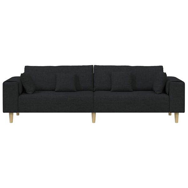 vidaXL Bank met kussen Zwart 250 x 77 x 76 cm Stof