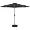 vidaXL Tuinparasol met LED-lampen en voet 3 x 3 m Polyester Antraciet