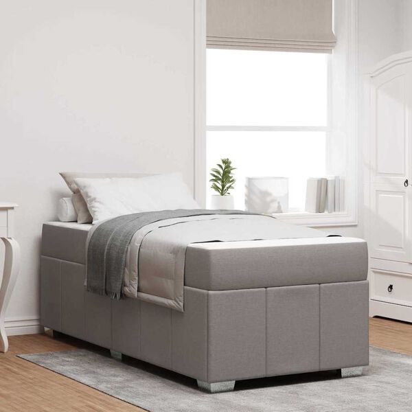 vidaXL Bedframe met matras Taupe 100 x 200 cm Stof