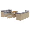 vidaXL Tuinbankenset 10 st Beige poly rattan