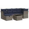 vidaXL 7-delige Loungeset met kussens poly rattan grijs