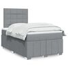vidaXL Boxspring met matras stof lichtgrijs 120x190 cm